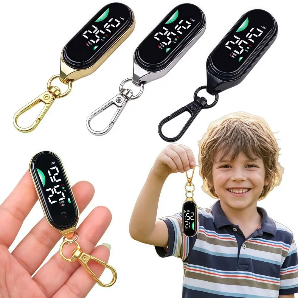 

LED Electronic Hanging Watch Portable Digital Display Pocket Watch Carabiner Waterproof Luminous Pocket Watch Kids Adults