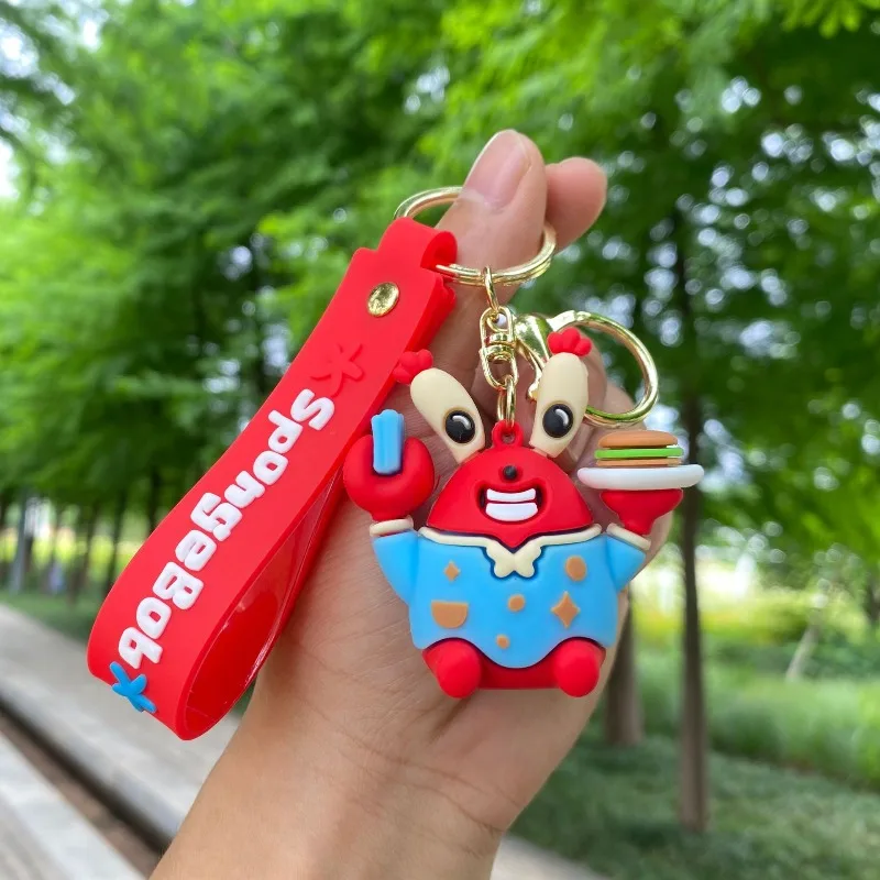 جديد Kawaii الكرتون سبونجبوب سكوير باتريك ستار المفاتيح دمية قلادة سيارة المفاتيح حقيبة نسائية قلادة الفتيات هدية عيد ميلاد #4