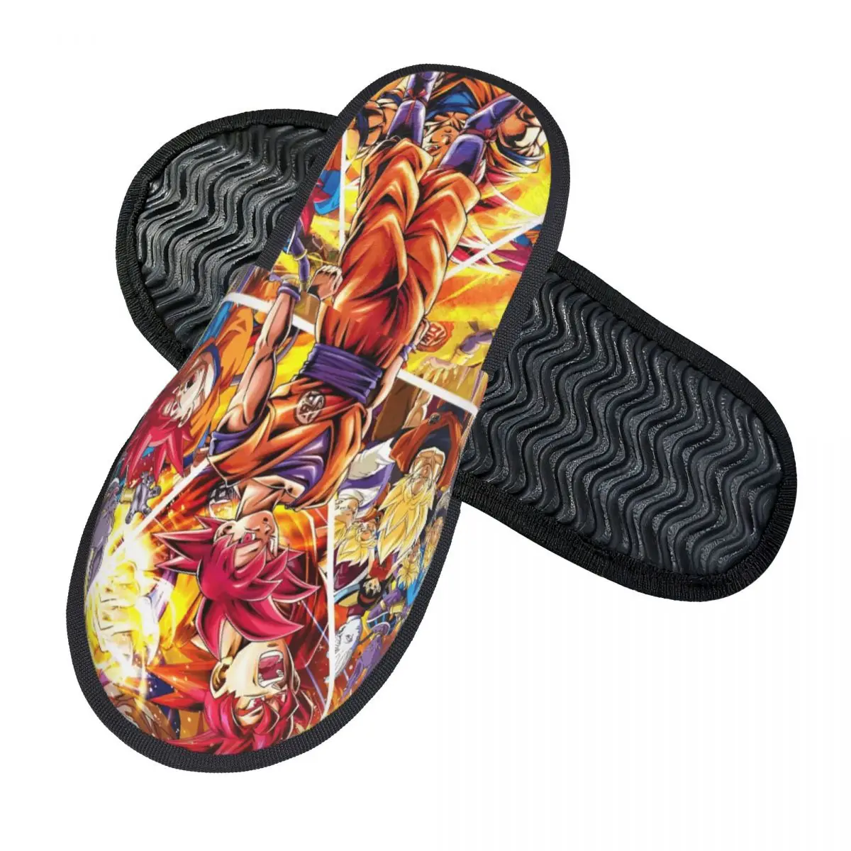 D-Dragon-Ball-L DragonBallz DBZ Indoor Slippers with Memory Foam Slipper Gift for Unisex House Shoes with Anti-Skid Sole
