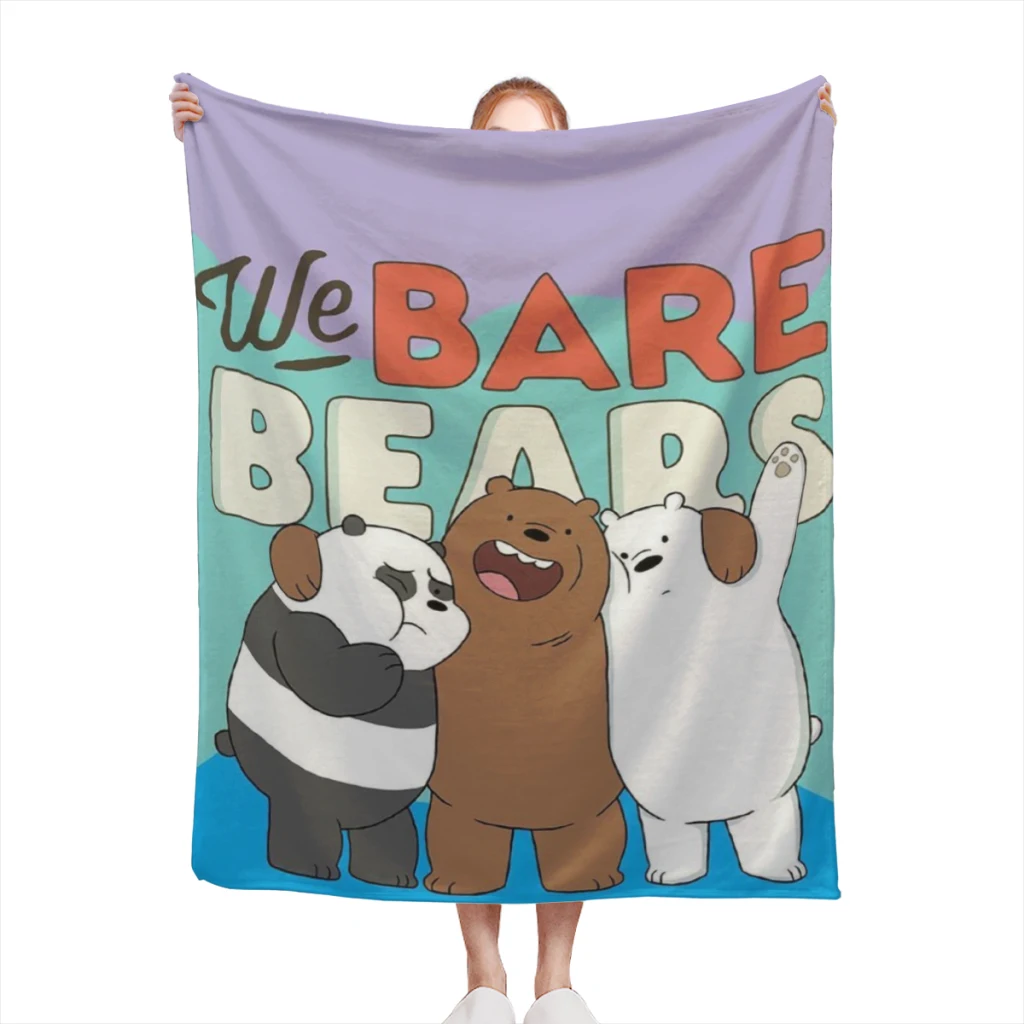 We Bare Bears Medium Blanket Fluffy Soft Bedroom Decor Sofa Blankets Comforter Home and Decoration