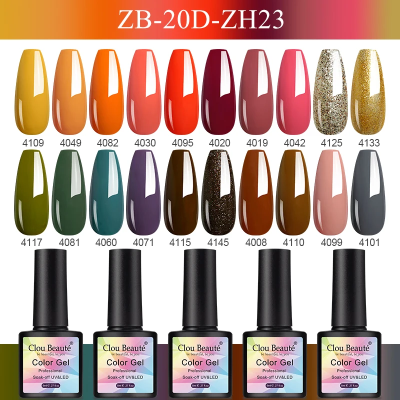 Clou Beaute 20pcs/lot UV LED Gel Lacquer vernis semi permanent HEMA TPO FREE Gel Nail Polish Set lakiery hybrydowe Gellak