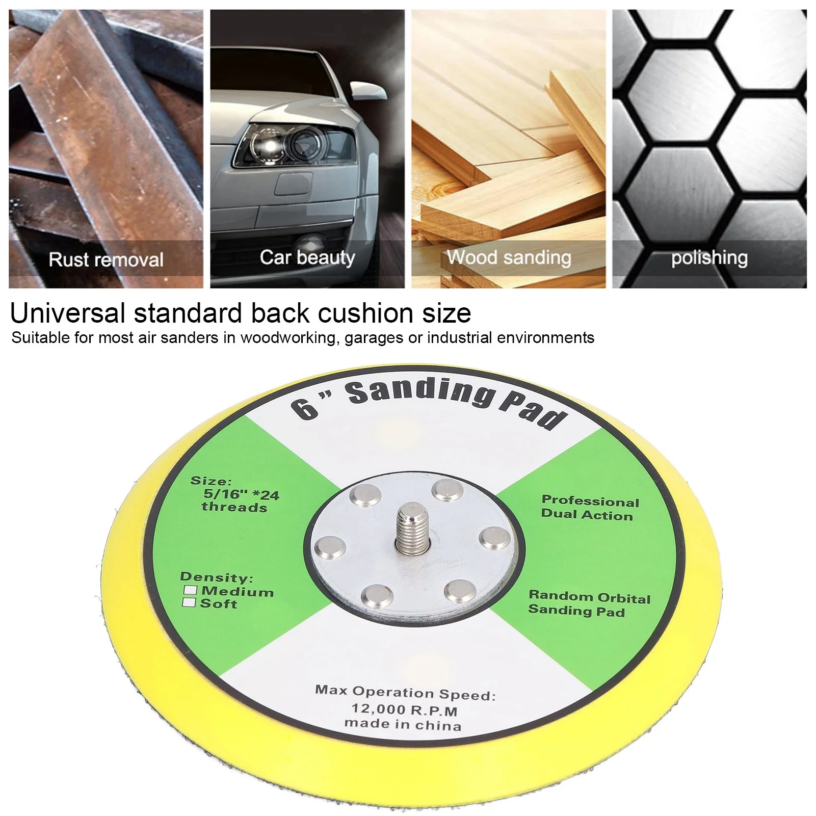 PU Backing Plate Hook and Loop Backing Plates Air Sander Polisher PU Backing Pad for Sanding Polishing Buffing PU Backing Pad