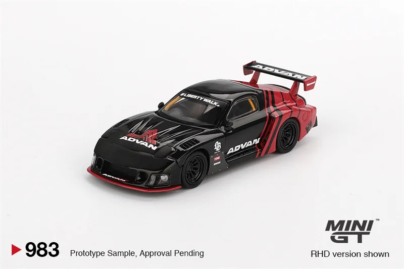 

MINI GT 1:64 RX-7 LB-Super Silhouette Liberty Walk ADVAN Литая под давлением модель автомобиля