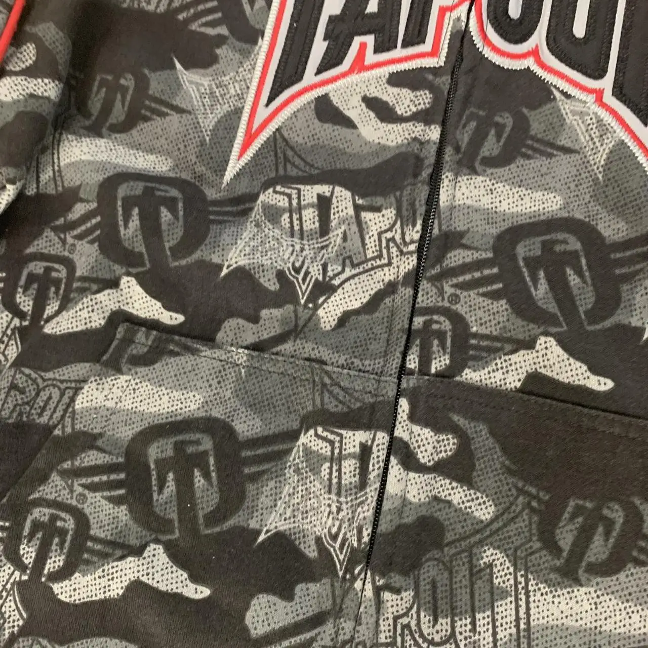 Camo Zip Hoodie Y2K Clothes Hip Hop Tapout Letter Embroidery Tactical Camo Graphics Oversized Hoodie Sweatshirt Men Women Jacket