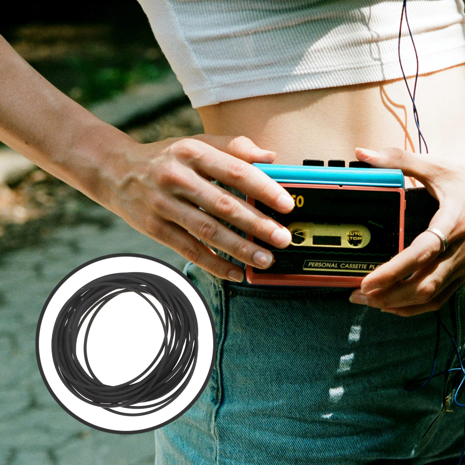 

20pcs Cassette Tape Machine Belts Replacement Rubber Cassette Belts For Recorder Repair Square Flat Drive Belt Compatible With