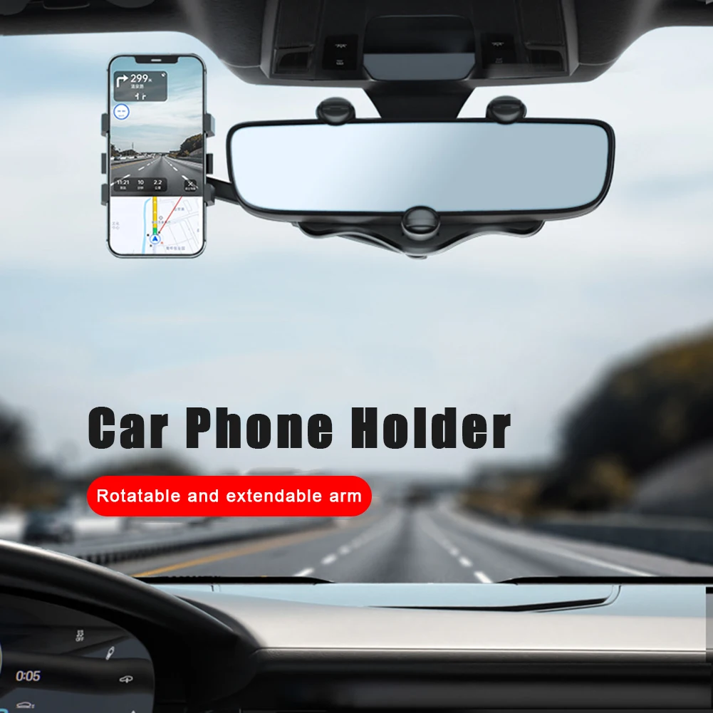 

Car Phone Holder Retractable 360 Degree Rotatable Auto Rearview Mirror Seat Hanging Clip Bracket Cell Phone Holder Car Bracket