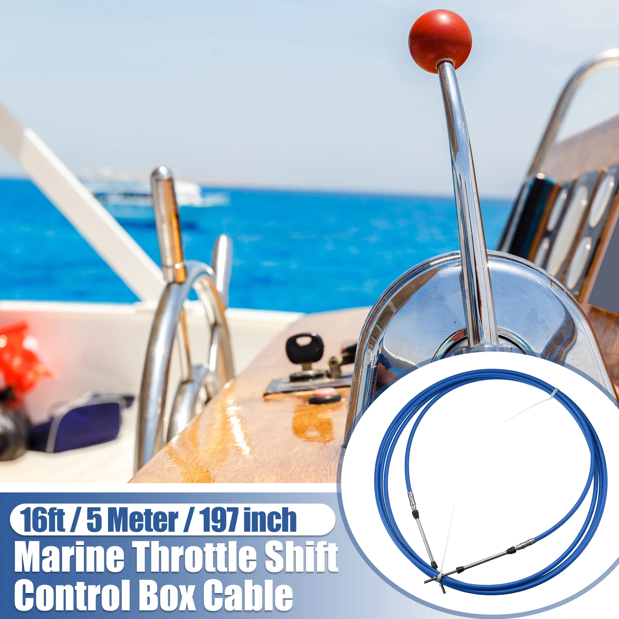 X Autohaux 1/2pcs 10ft - 20ft Marine Throttle Cable 3300/33C Throttle Shift Remote Engine Boat Motor Control Cable Universal