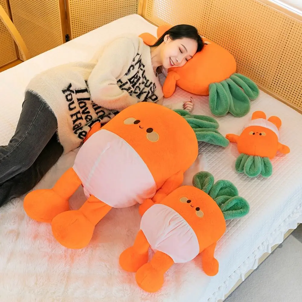 

Имитация мультяшной моркови, плюшевая игрушка Daikon Mo Hu Hu, подушка с овощной морковью, 40 см, ПП, хлопковая мягкая кукла-морковка