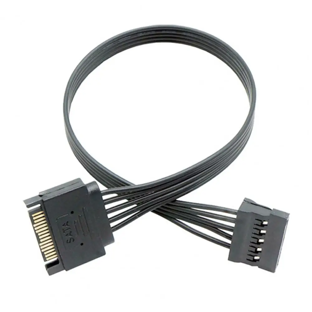 Convenient Hard Drive Cable PVC Solid Compact 15Pin SATA to 1 Extending Hard Drive Cable  Power Cable Good Conductivity