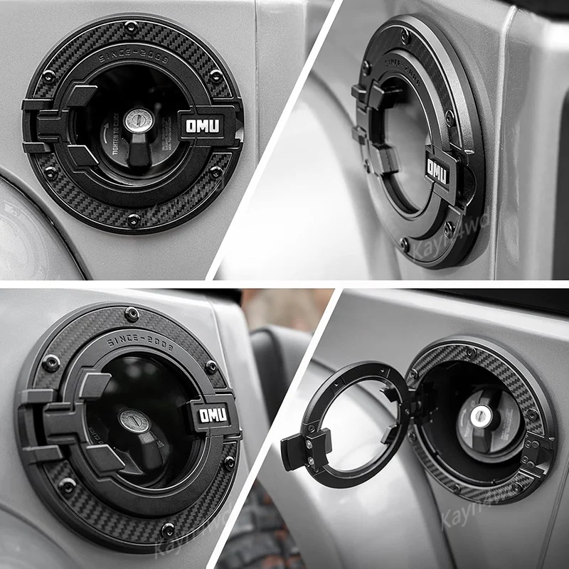 الطرق الوعرة 4x4 OMU سلسلة الألومنيوم شفافة الفضاء كبسولة غطاء خزان الغاز ل 2007-2025 جيب رانجلر JK JL غطاء حشو الوقود #6