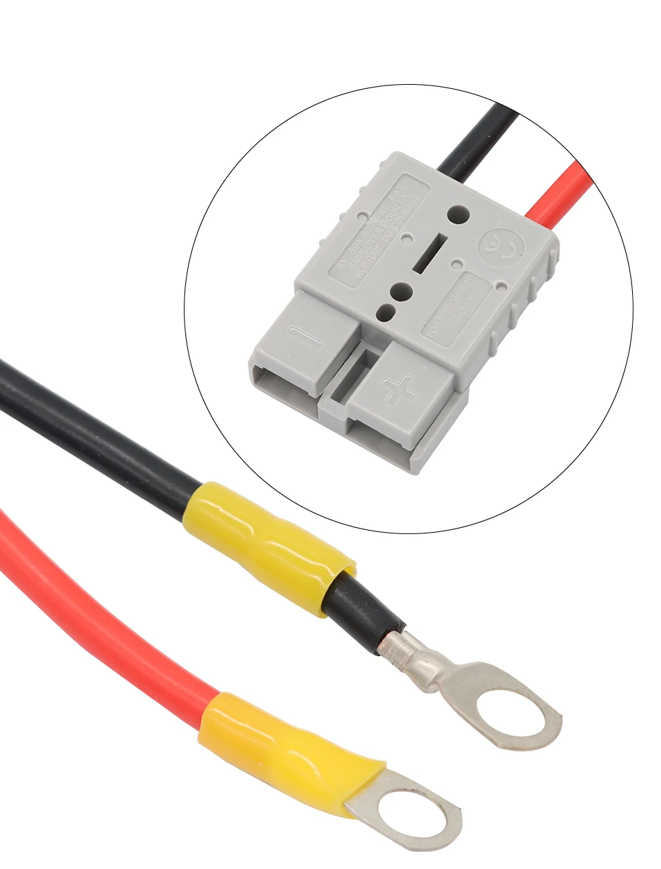 OMCH 1 Stück 50 Ampere 30 cm 10 AWG Stecker-Verlängerungskabel für Verbindungskabel mit 50 A Sicherung für elektrische Geräte – Detail 6