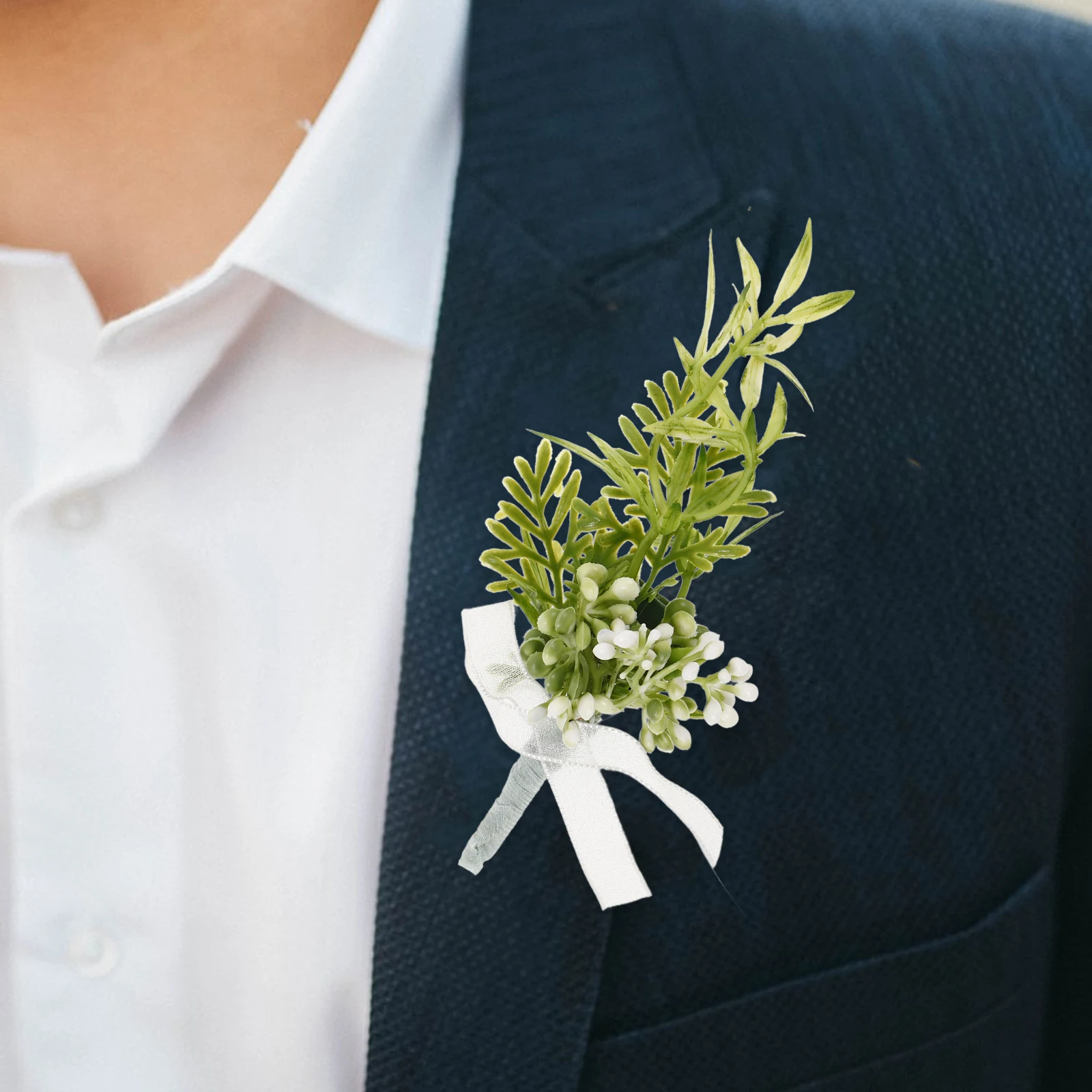 

3pcs Wedding Artificial Flower Decoration Groom Suit Decoration Bride Dress Boutonniere Fabric Corsage Brooch Groom Corsage