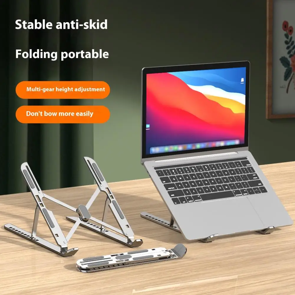 Adjustable Ergonomic Laptop Stand Adjustable Laptop Stand Bracket with 10 Height Settings Foldable Notebook Holder Anti-slip