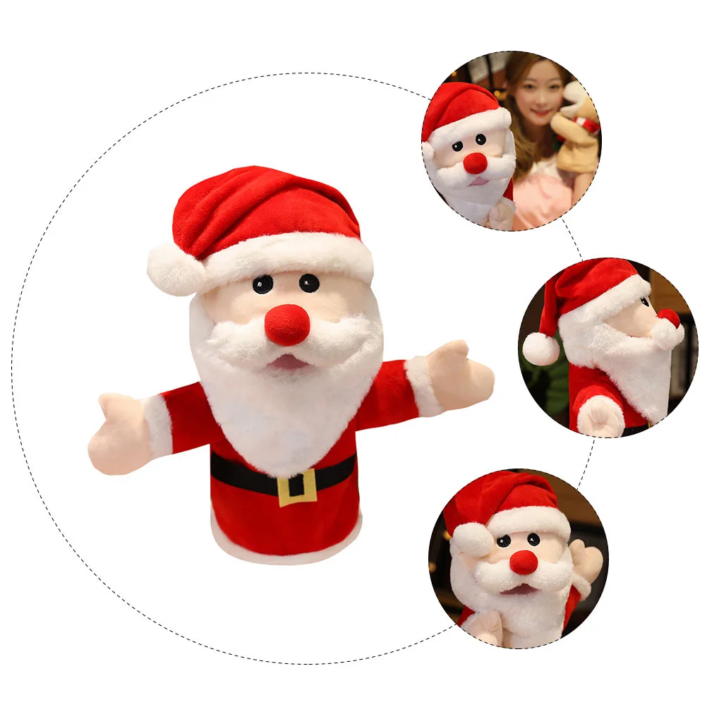 Santa Hand Puppet Kids Finger Toy Plaything Educational for Christmas Cartoon Lovely Toys Animal