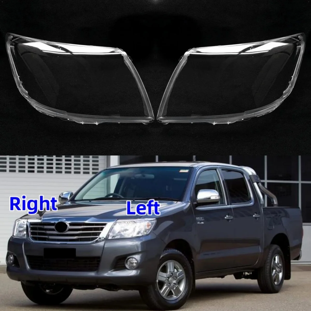 

For Toyota Hilux 2009 2010 2011 Headlamp Lens Car Headlight Cover Replacement Front Lampshade Glass Auto Shell