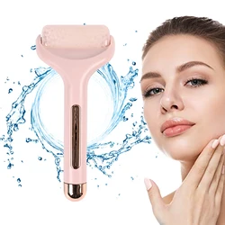 Rouleau de glace rose portable pour le visage, outil de massage, soin de la peau, anti-rides, resserre les pores, cadeau de beauté, Saint Valentin