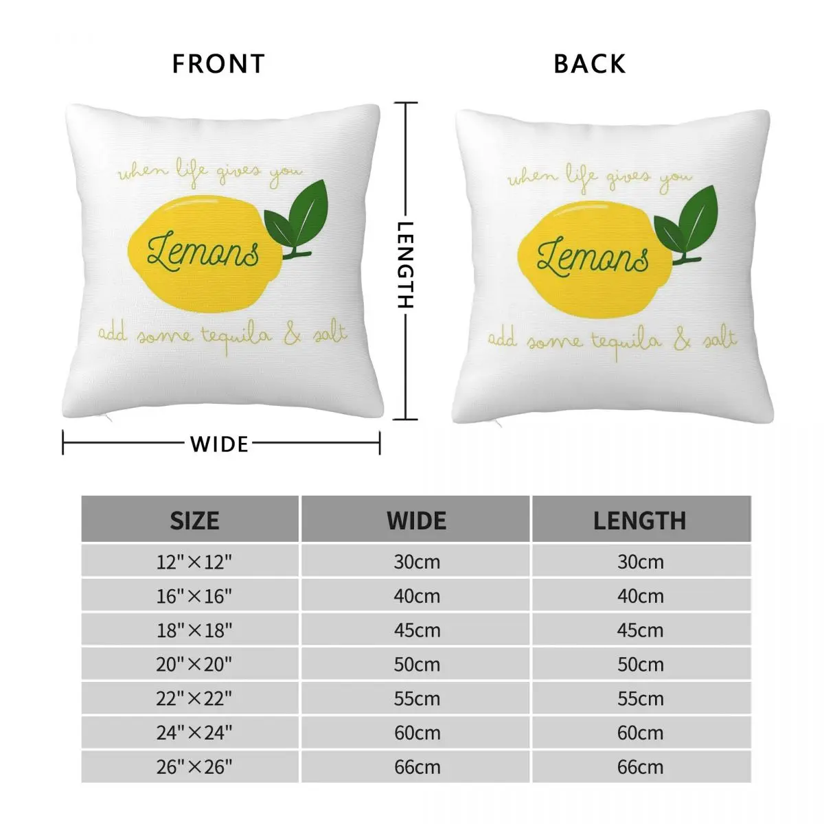 When Life Gives You Lemons Positive Square Pillowcase Polyester Linen Velvet Pattern Zip Decorative Sofa Cushion Cover 18