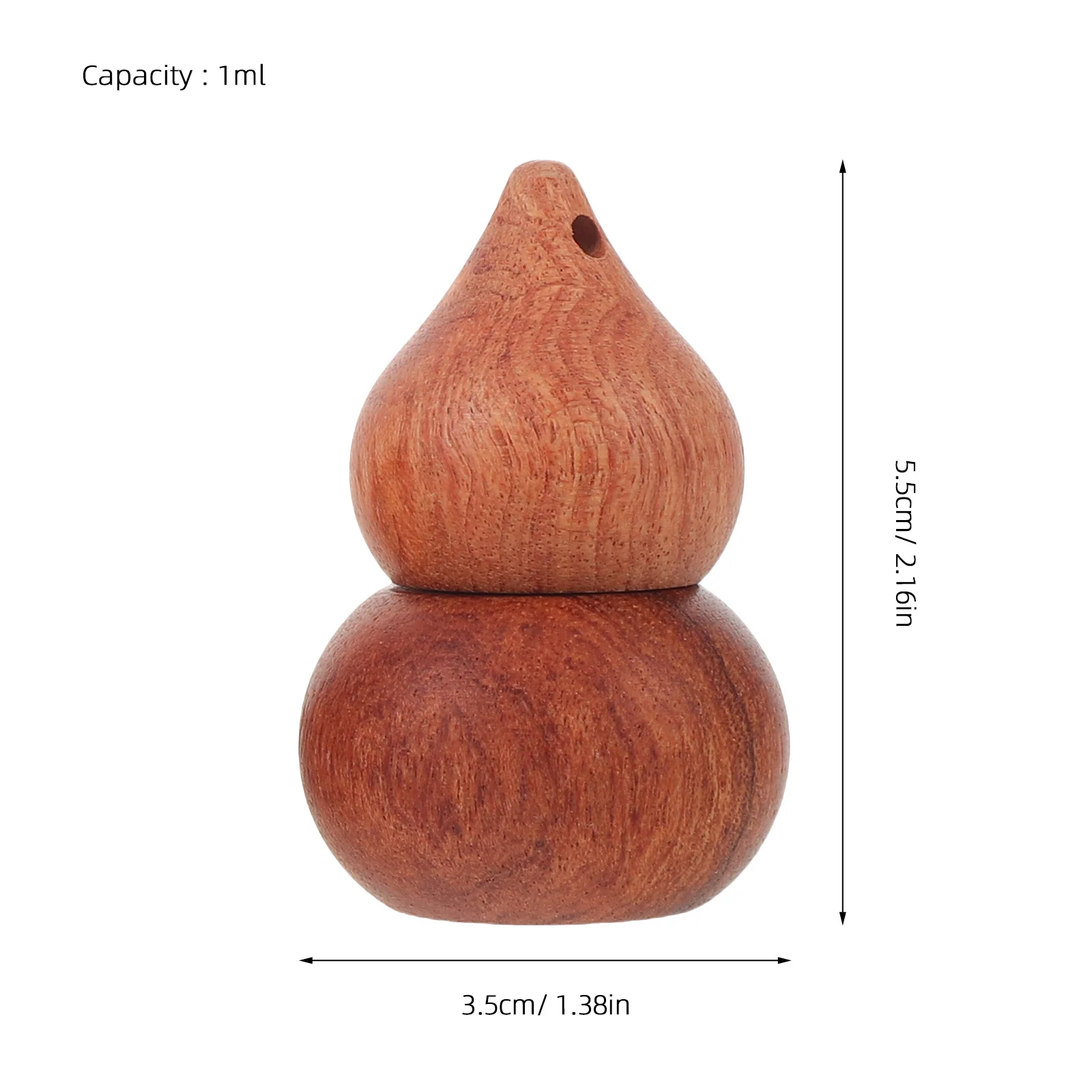 3 Stuks Opknoping Auto Luchtverfrisser Hout Diffuser Fles Kalebas Vorm 1 Ml Hervulbare Roller Flessen Essentiële Olie Lege aromatherapie