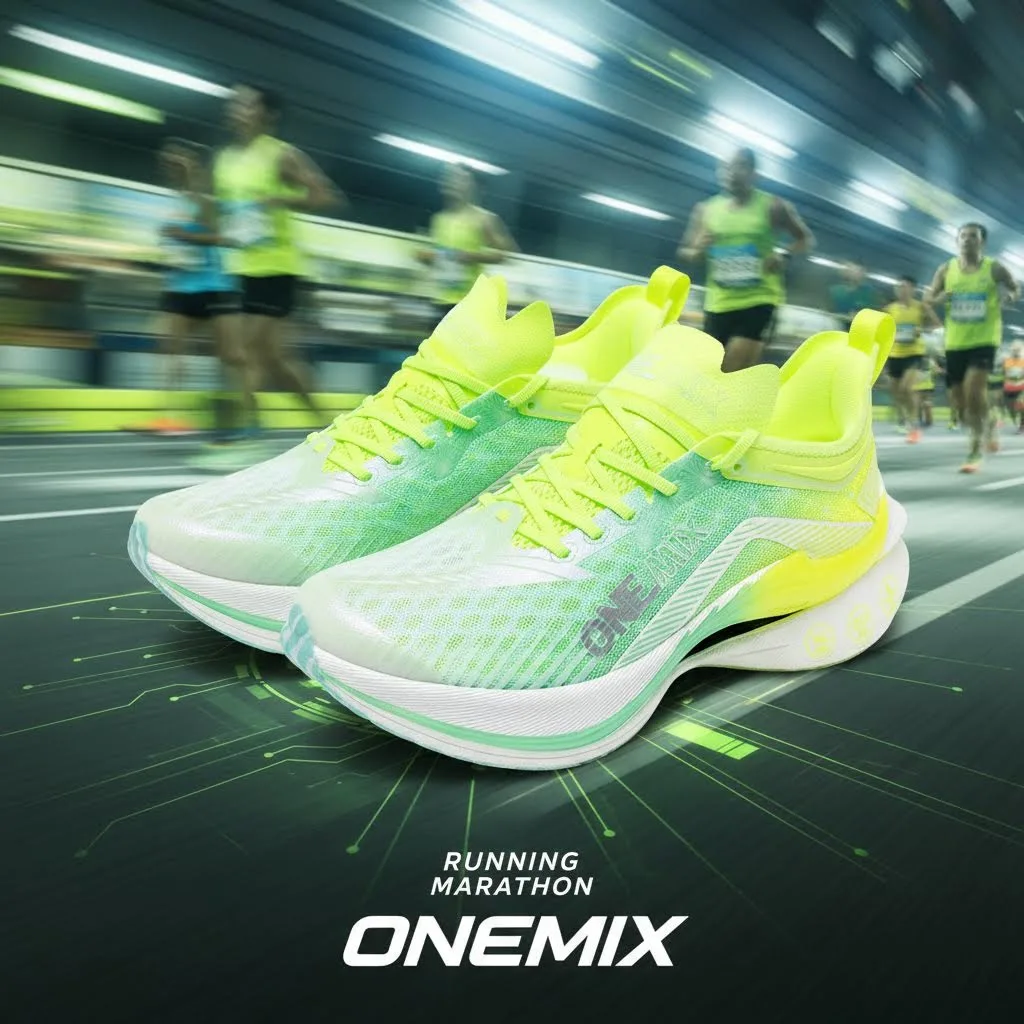

OneMix Sneakers The Full Palm Carbon Plate Ultra-Slow Running Shoes Offer Soft Rebound Feel, Designed Professional Marathon Run