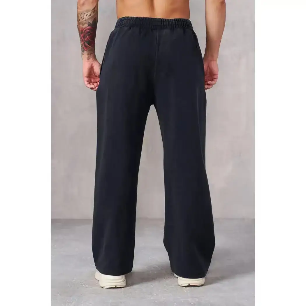 Men heavy breathable sports jogging pants elastic waist loose straight casual trousers thick men sweater pants Loose sports pant