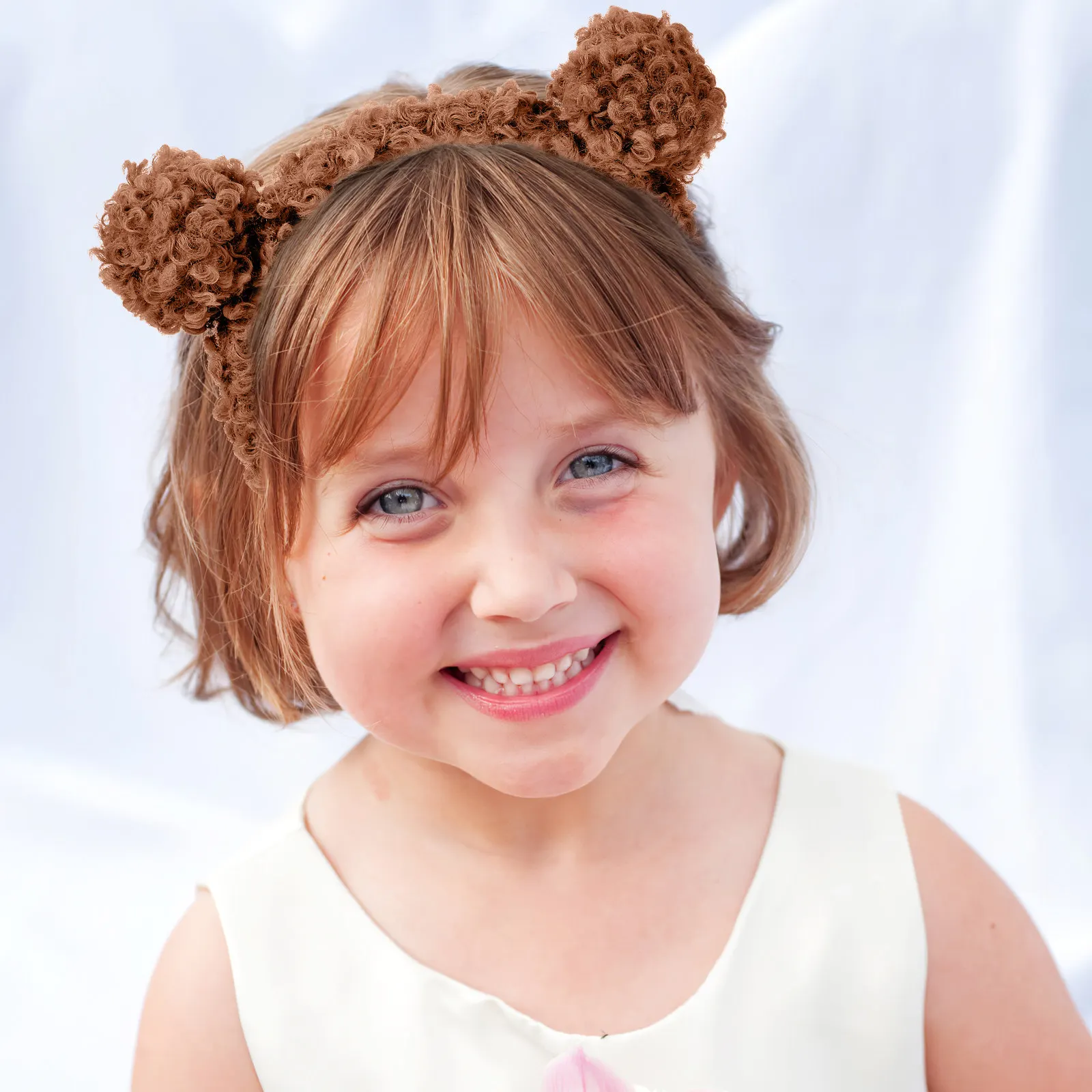 6Pcs Bear Ears Headbands Elastic Lightweight Hair Hoops Cute Decorative Headwear Party Makeup Use Bear Ears Headbands