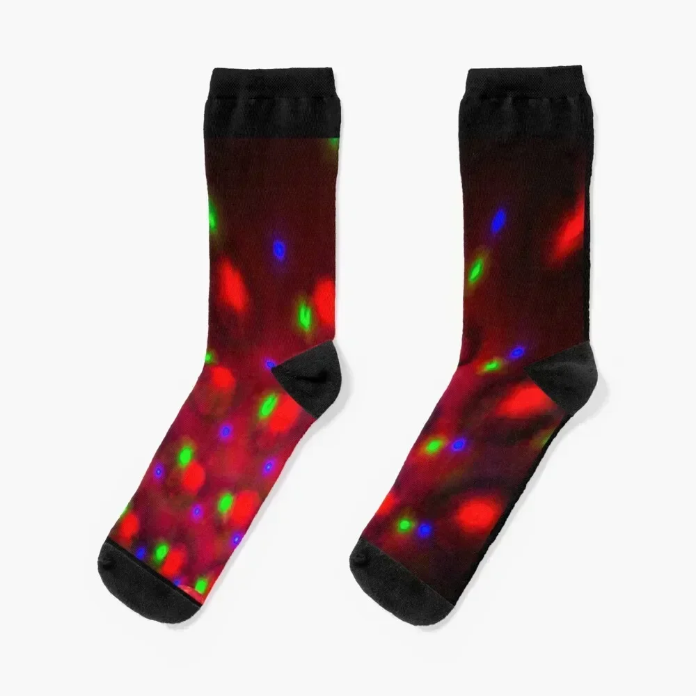 

RGB Colorful abstract lights Socks football Christmas colored Socks For Women Men's