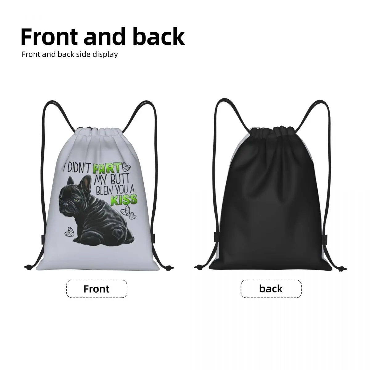 Custom Cute French Bulldog Drawstring Backpack Women Men Gym Sport Sackpack Portable Funny Frenchie Pet Shopping Bag Sack