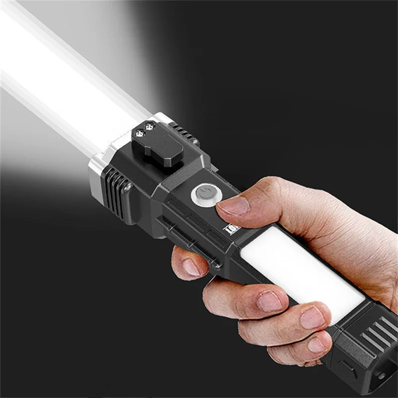 ضوء قوي في الهواء الطلق LED محمول متعدد الوظائف كوب تكبير شحن مصباح يدوي صغير طويل العمر