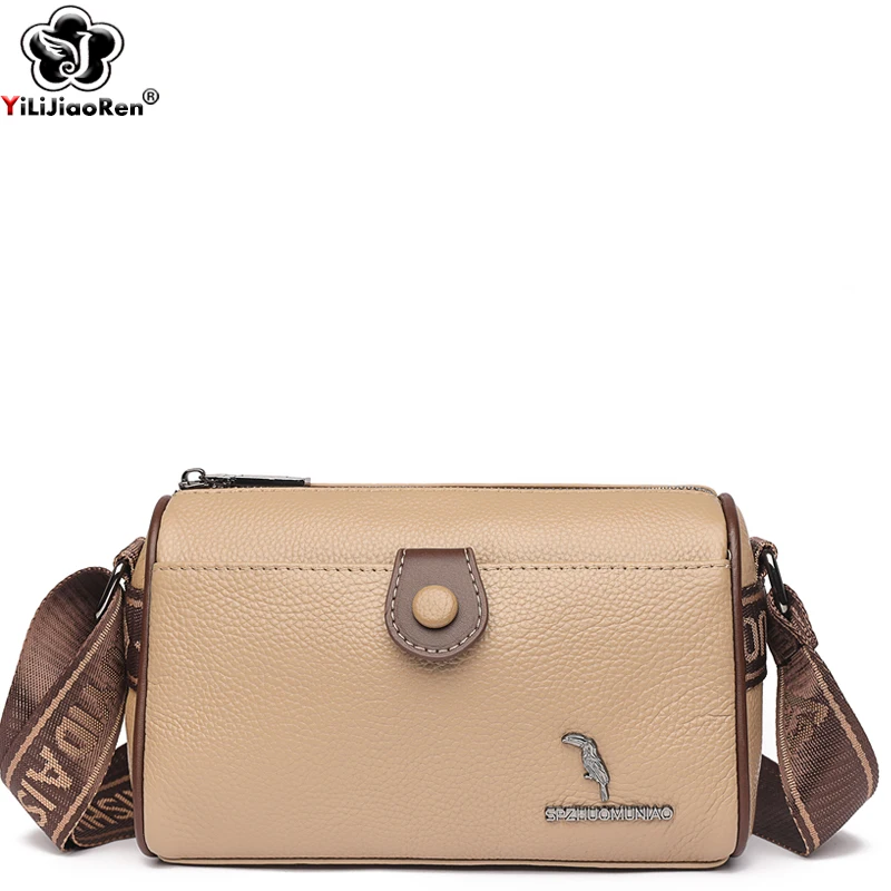 Fashion Ladies Small Shoulder Bag Genuine Leather Crossbody Messenger Bags for Women Simple Design Cowhide Handbag and Purse