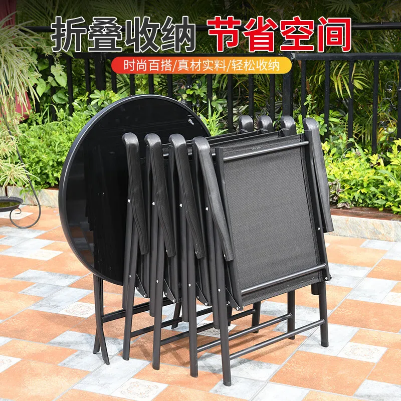 Simple small tables and chairs courtyard garden balcony backrest