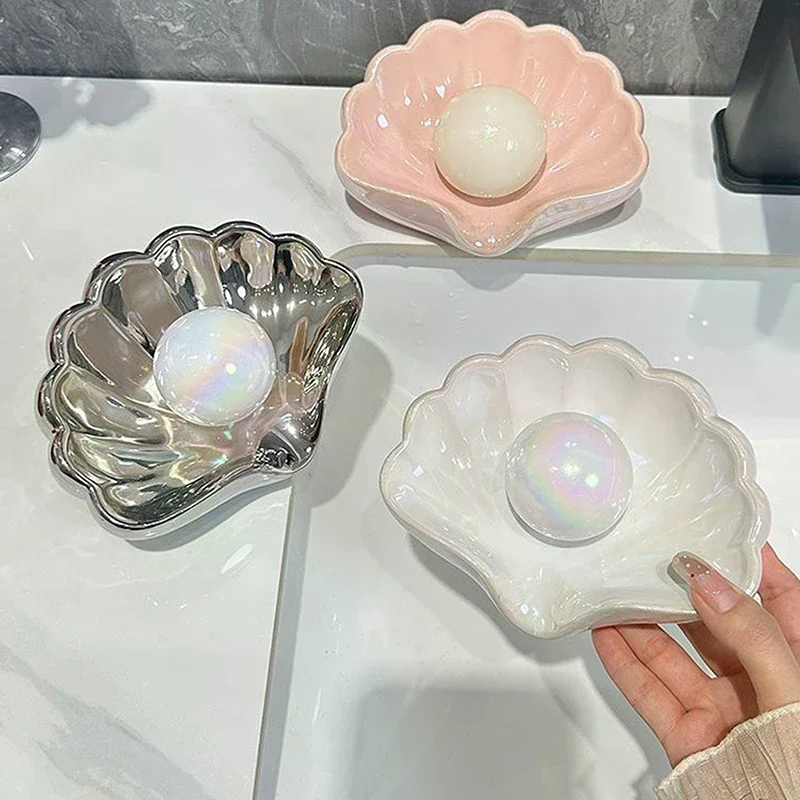 Personalized Creativity Bathroom Soap Dishes Plastic Shell Soap Box Toilet Shelf Soap Box Household Washbasin Soaps Drain Rack