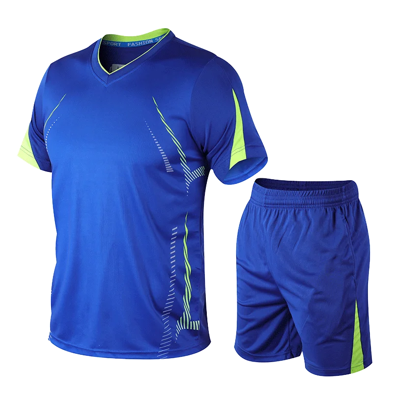 Ice silk quick drying sportswear, men\'s summer casual shorts set, men\'s trendy breathable sports running and fitness T-shirt