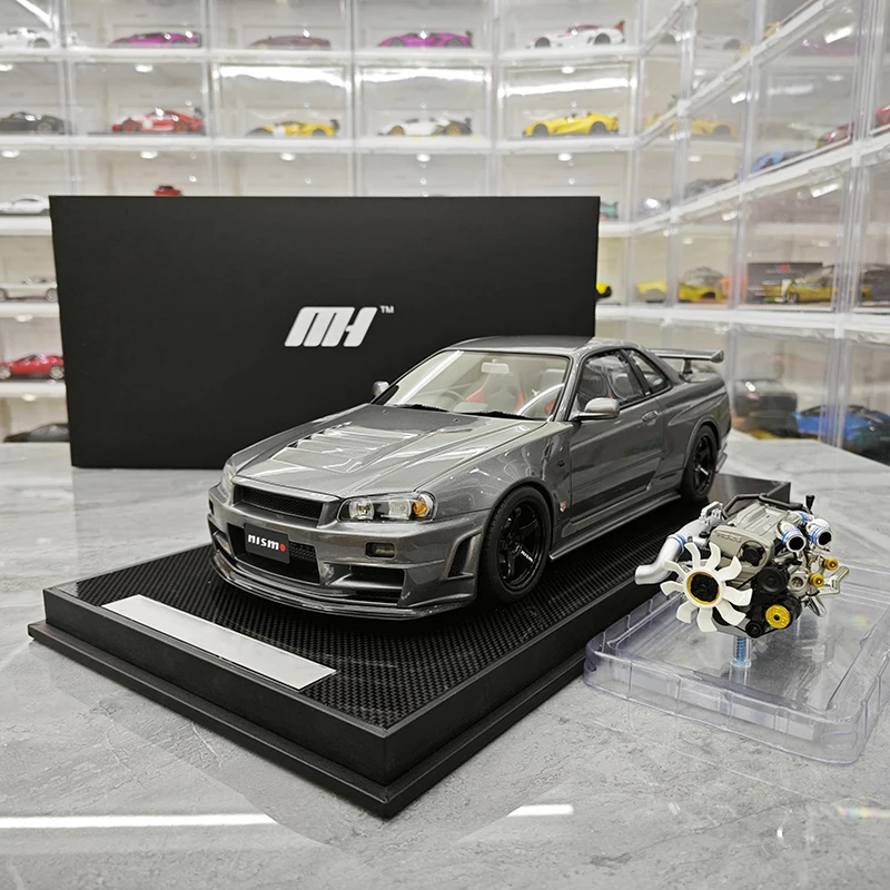 MH R34 Nismo Customized Limited Edition Simulated Resin Car Model 1 12