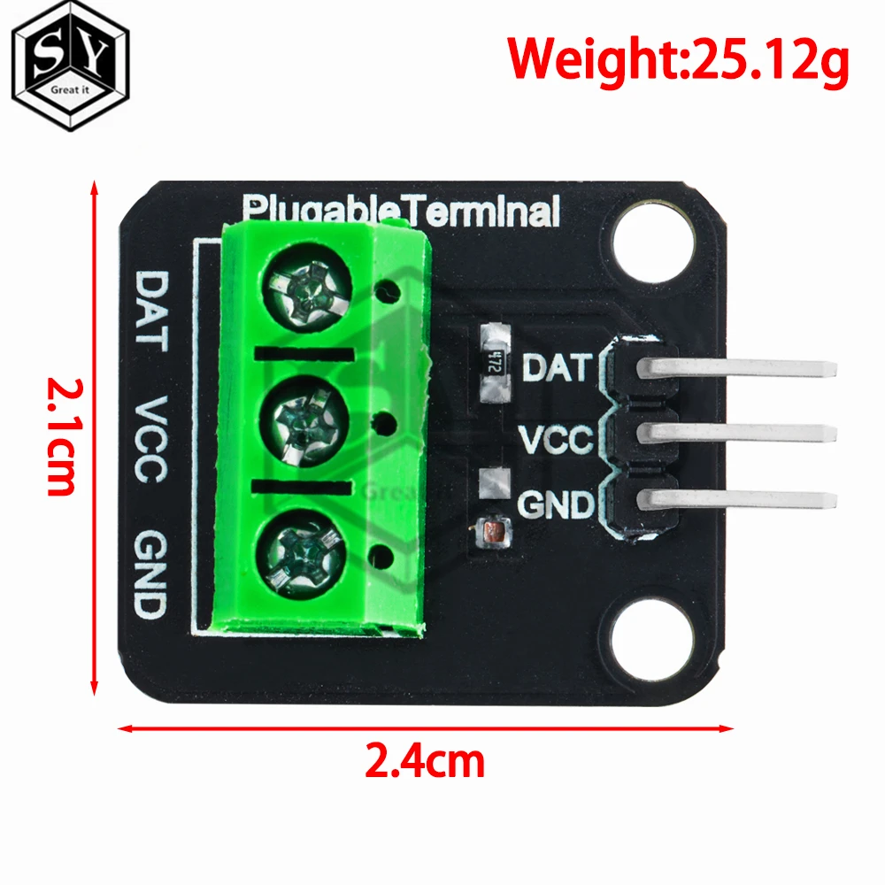 DS18B20 Temperature Sensor Module Kit Waterproof 100CM Digital Sensor Cable Stainless Steel Probe Terminal Adapter For Arduino