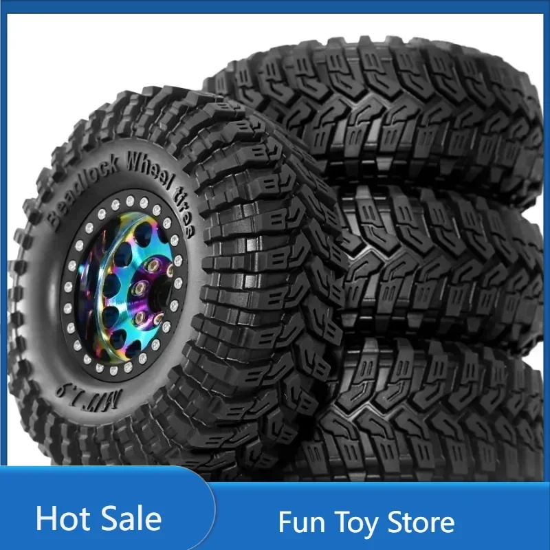 

4pcs 1.9'' Beadlock Wheels and Tires Rim Offset -8.9mm OD 4.53'' for 1/10 RC Crawler Car TRX4 TRX6 SCX10 90046 CC01 D90 D110