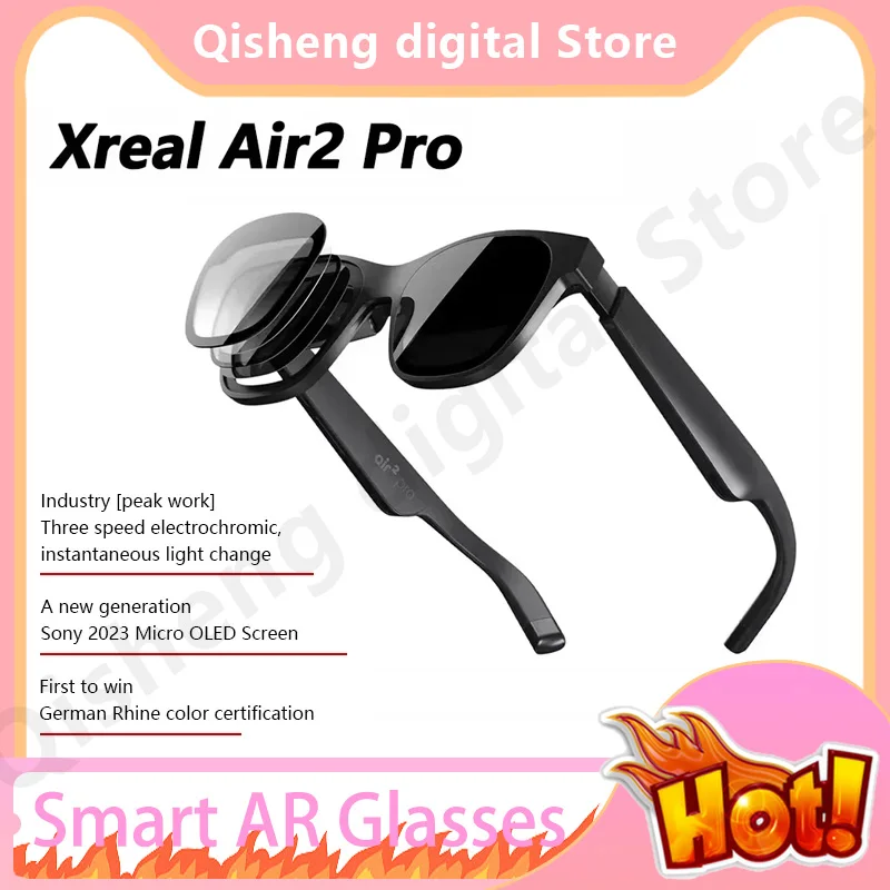 نظارات XREAL Air2 Pro الذكية AR المحمولة Nreal Beam Pro 1080p شاشة HD 130 بوصة سينما الفضاء للهواتف الذكية المستقطبة من Google