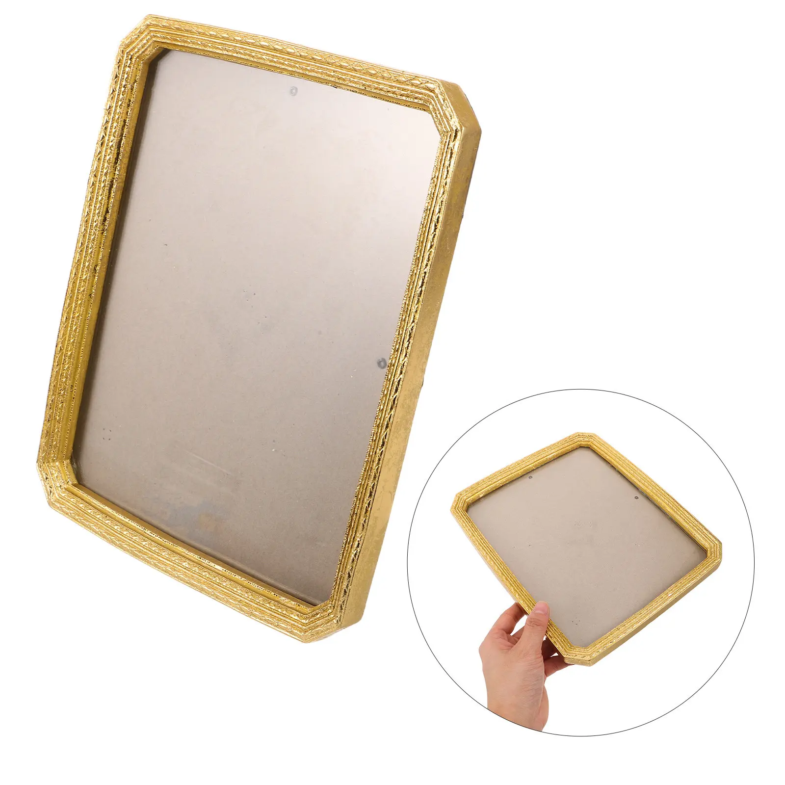 Gold Vintage Resin Picture Frame 8x10 Retro European Style Wall Hanging Tabletop Photo Holder Embossed Decorative Frame Vintage