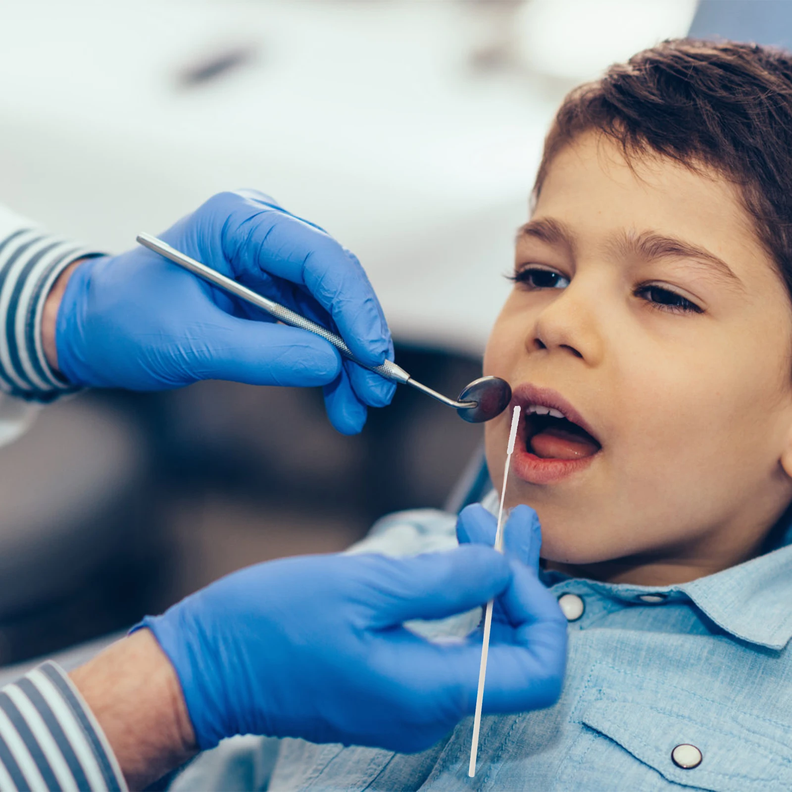 50 pcs Disposable Specimen Collection Swabs Flocking Nasal Swabs Single Use Sampling Sticks For Nasopharyngeal Secretions Lab