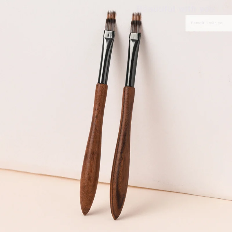 뉴라운드 우드 핸들 네일 옴브레 브러쉬 네일 아트 페인팅 펜 브러쉬 UV 젤 폴리쉬 그라데이션 컬러 아크릴 네일 드로잉 펜