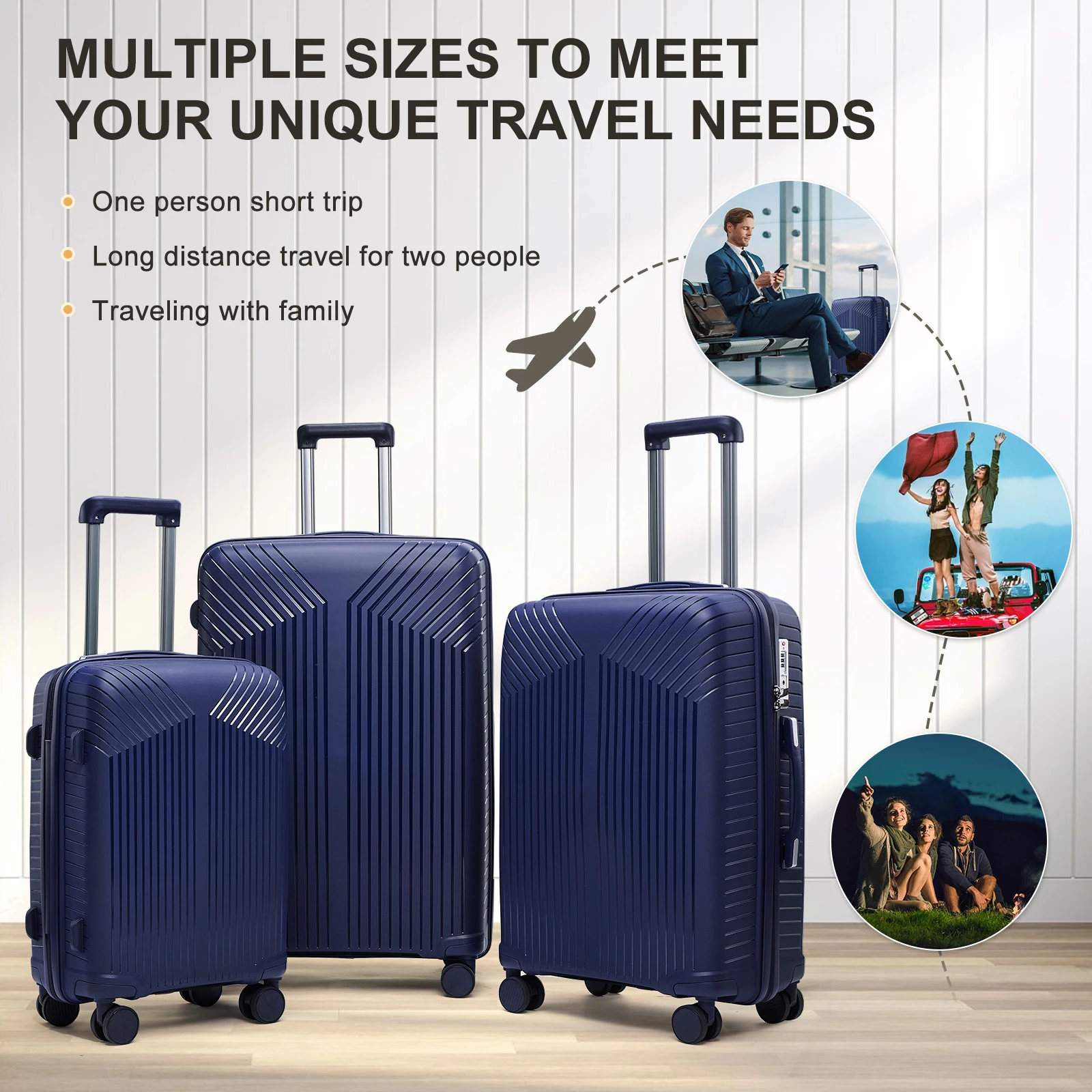 5PCS Travel Luggage Suitcase Sets with Backpack Toiletry Bag, Large Carry On Trolley Case 20 24 28 Inch, Boarding Cabin Suitcase