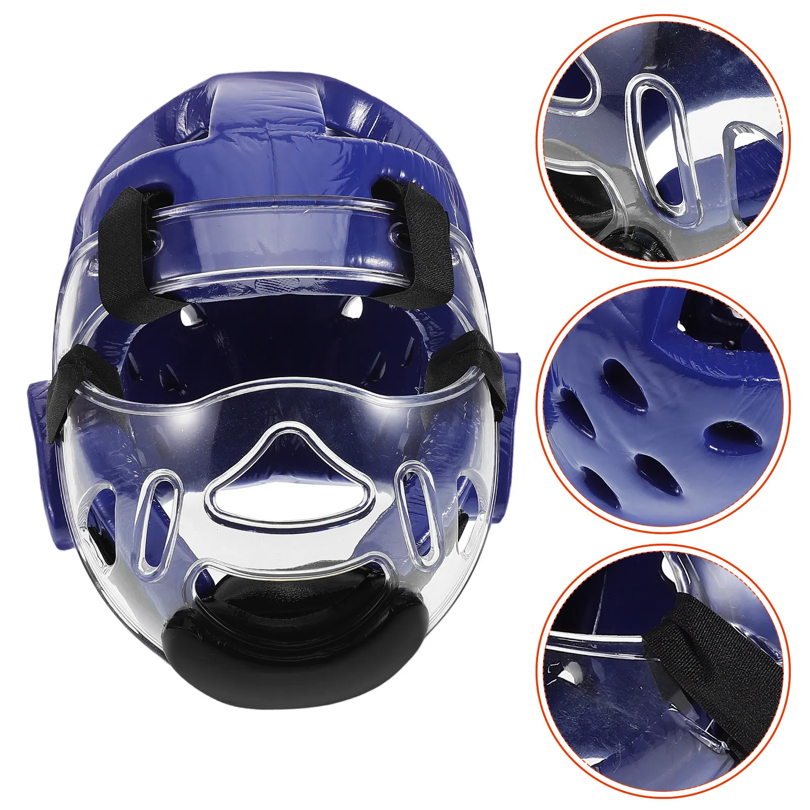 1Set Taekwondo Headgear Face Mask Adjustable Lightweight Protective Gear Karate Sparring Training Youth Face Mask