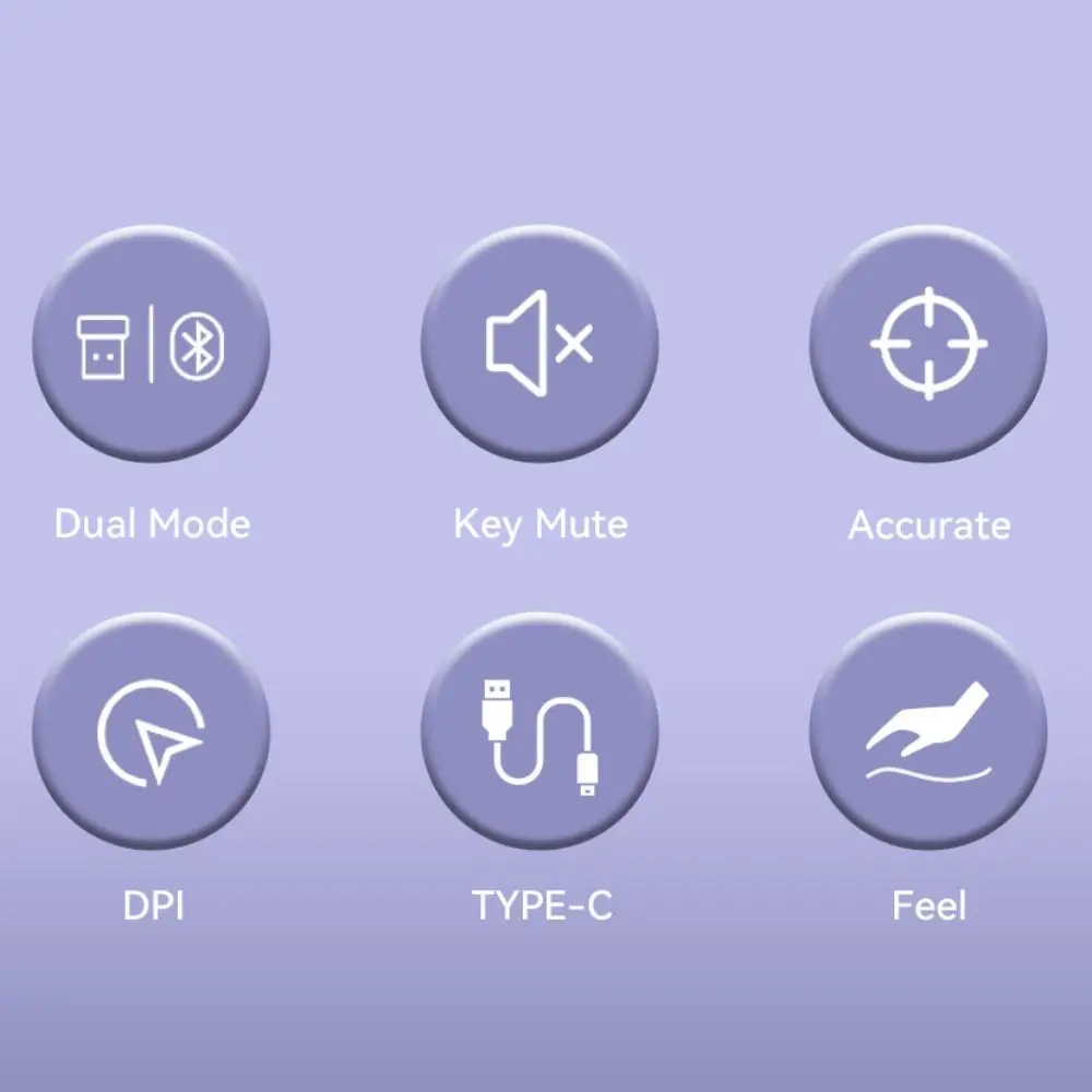 

Sensitive Dual Mode Mouse Silent Ergonomic Wireless Mute Mouse Type-C Portable Rechargeable Computer Mouse Computer Peripherals