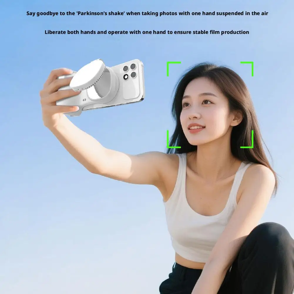 

Magnetic Phone Bluetooth Selfie Stick Handheld Portable with Design Light Selfie Phone LED Grip Photography Ergonomic U1I3