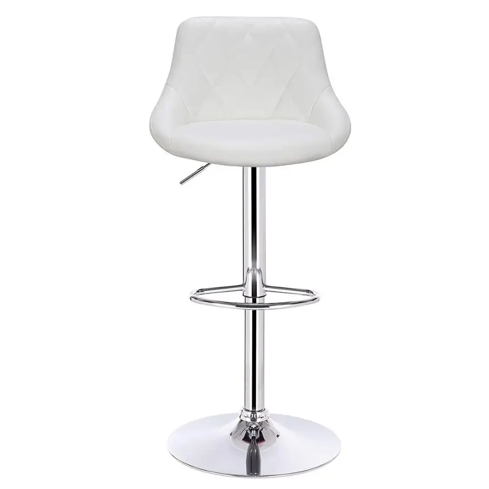 1PC Height-Adjustable Swivel Bar Chair Leather/Velvet Rotating Bar Stool Lifting High Stool with Footrest for Pub Home Decor