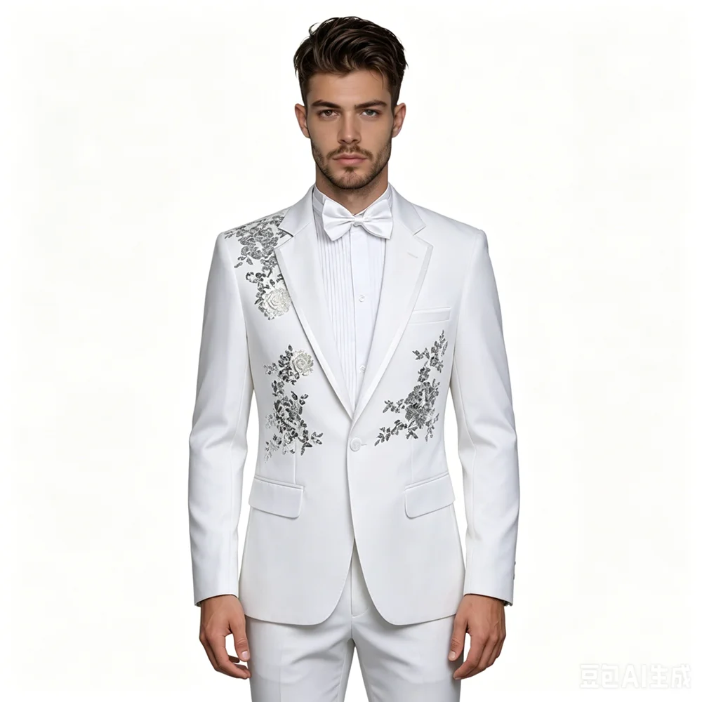 Flashing Crystals Diamond Suits Jacket For Wedding Suit Tailor Applique Blazer Dinner Suit Stage Performance Host Formal