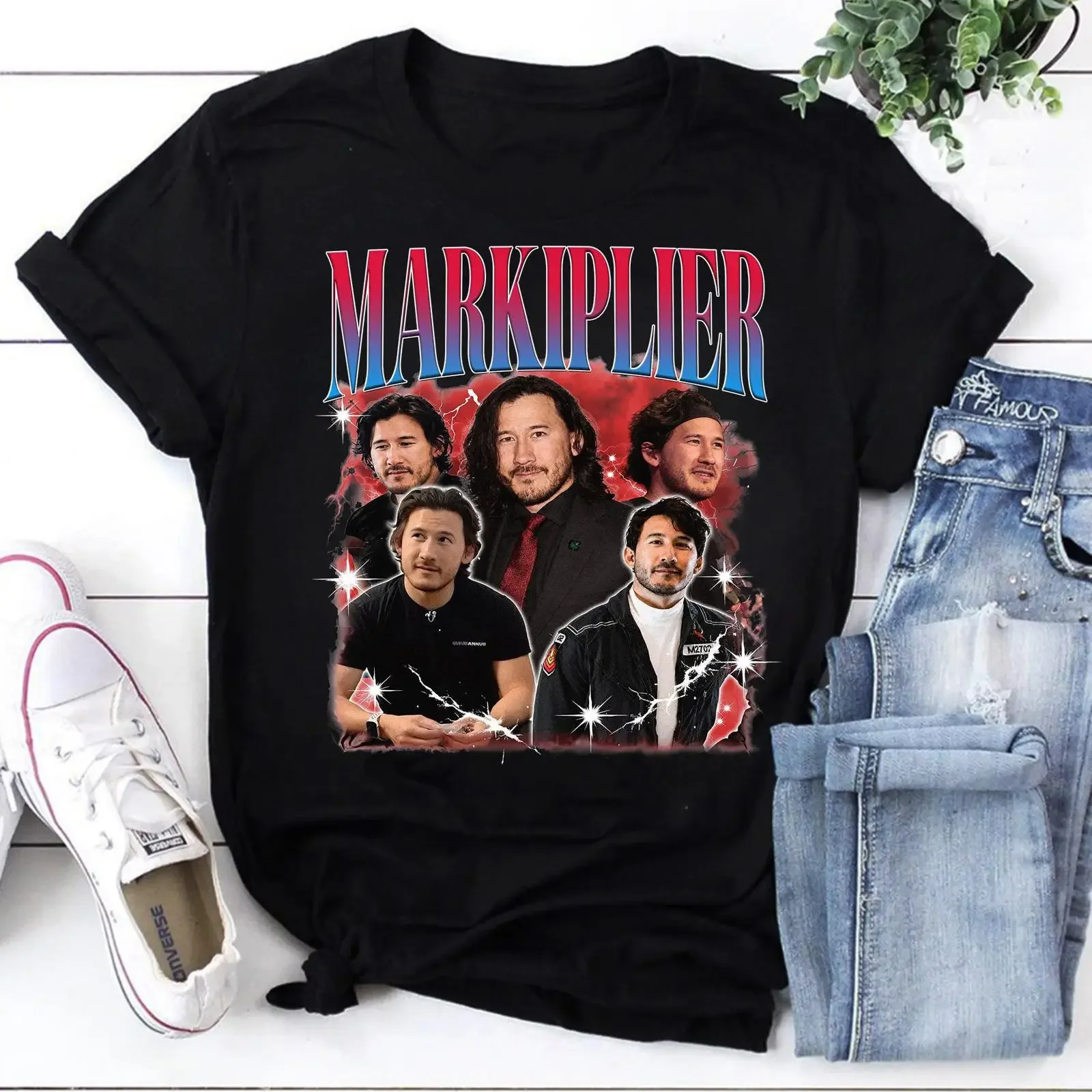 Vintage Markiplier T shirt Mark Fischbach YouTube Gamer Gaming Creator Merch for Streamer Fans vintage Washed Versatile homme