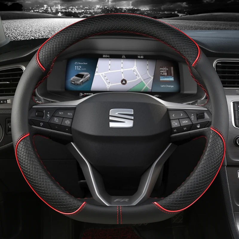 

Для Seat Arona FR Xperience 2017 ~ 2021 чехол рулевого колеса автомобиля, Нескользящие автомобильные аксессуары, быстрая доставка