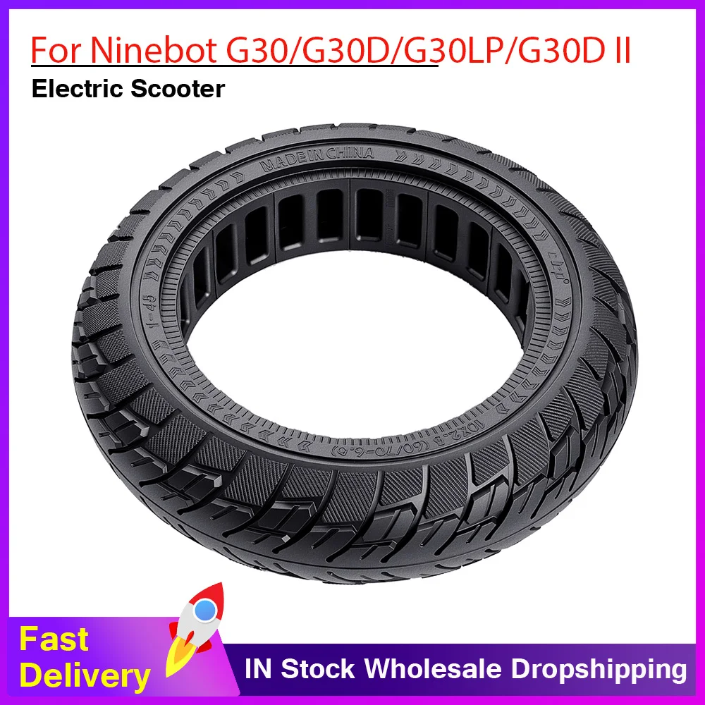 10x2,50 Vorder- oder Hinterreifen, pannensichere Vollgummireifen 160/70-6,5 Offroad-Reifen für Ninebot G30/G30D/G30LP/G30D II