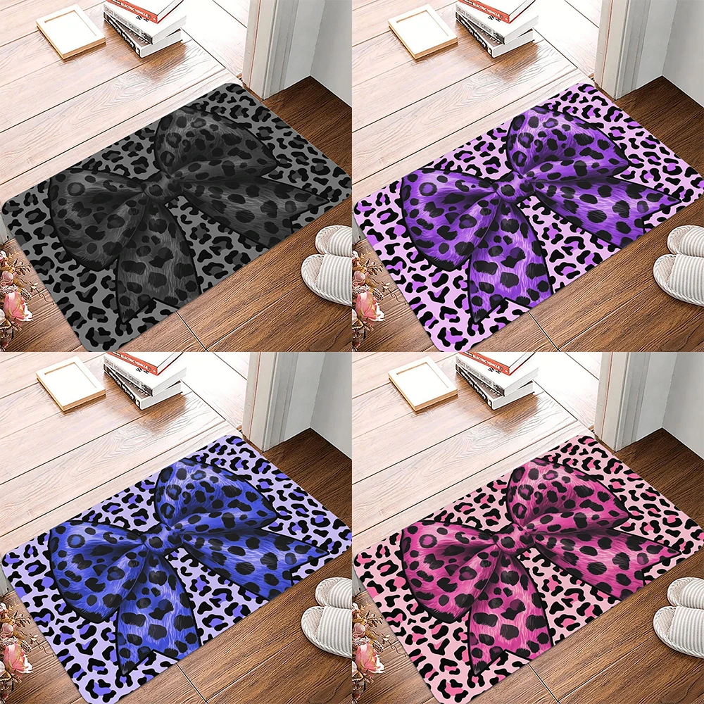 ليوبارد ربطة القوس فيونكة مطبوعة المطبخ السجاد غرفة المعيشة غرفة الطعام الغسيل الكلمة حصيرة شرفة المدخل عدم الانزلاق سجادة باب #1