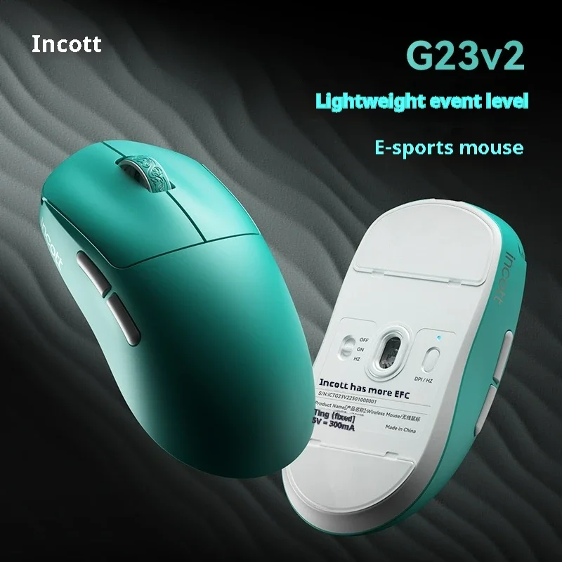 Incott g23 v2 e-sports mouse 47g leve paw3395 sem fio 3 modos 8000hz taxa de orolling ultra baixa latência jogo ratos presente personalizado